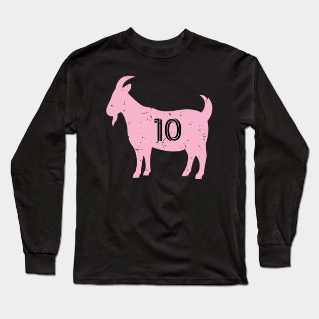 Goat Messi Miami Long Sleeve T-Shirt by Julegend